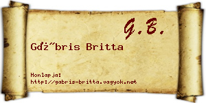 Gábris Britta névjegykártya